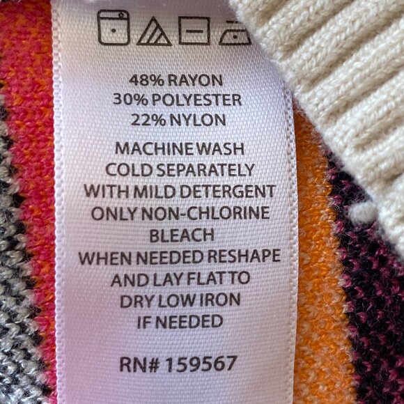 Willow & Wind Fair Isle Sweater Vest Sz S Stripes School Girl Preppy Neon Fall - Picture 7 of 8